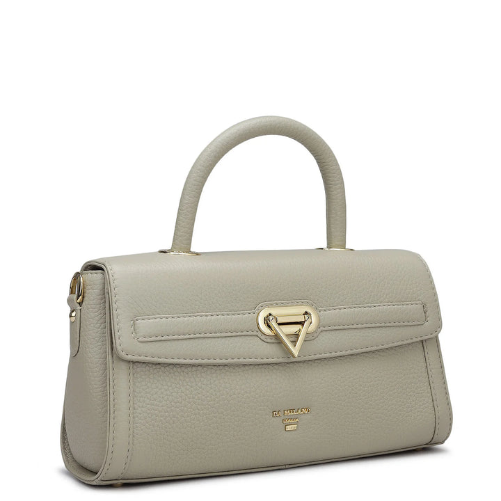 Small Wax Leather Satchel - Khaki