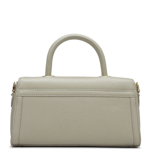 Small Wax Leather Satchel - Khaki