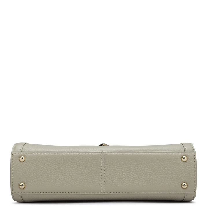 Small Wax Leather Satchel - Khaki