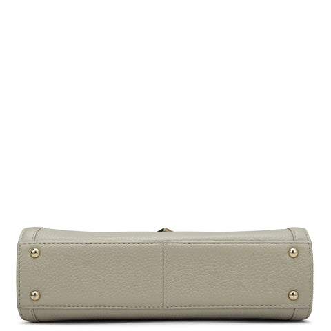 Small Wax Leather Satchel - Khaki