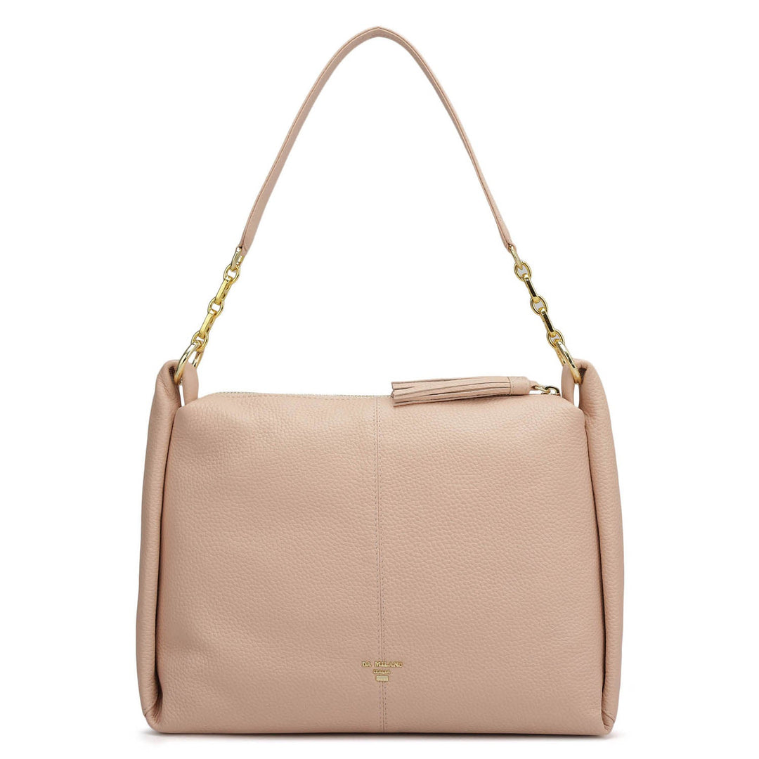 Medium Wax Leather Hobo - Feather