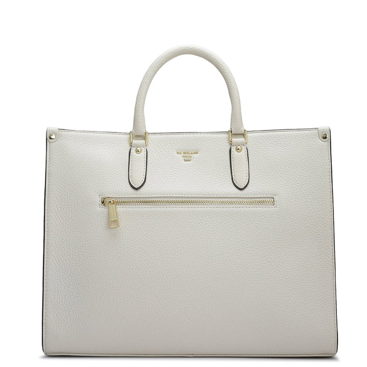 Medium Wax Leather Book Tote - Butter