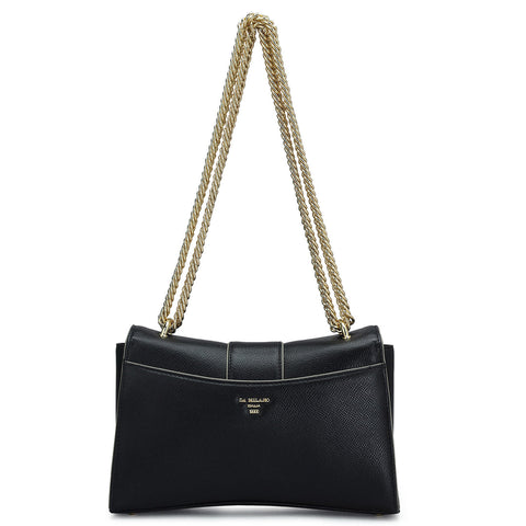 Da Milano Women's Leather Shoulder Bag - Small Franzy - Black