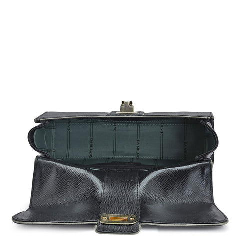 Da Milano Women's Leather Shoulder Bag - Small Franzy - Black
