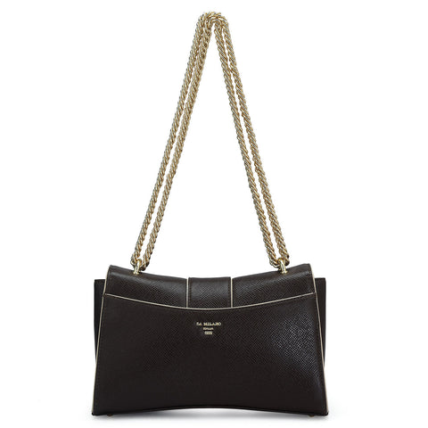 Da Milano Women's Leather Shoulder Bag - Small Franzy - Chocolate