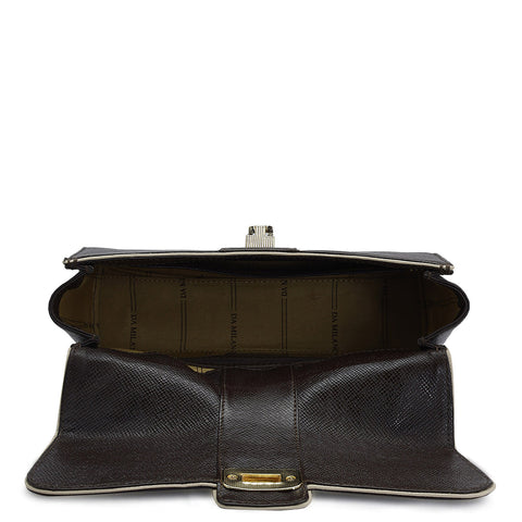Da Milano Women's Leather Shoulder Bag - Small Franzy - Chocolate