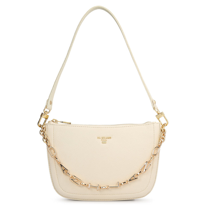Small Franzy Leather Baguette - Marshmallow