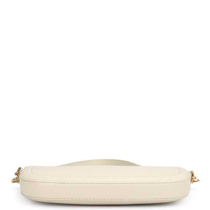 Small Franzy Leather Baguette - Marshmallow