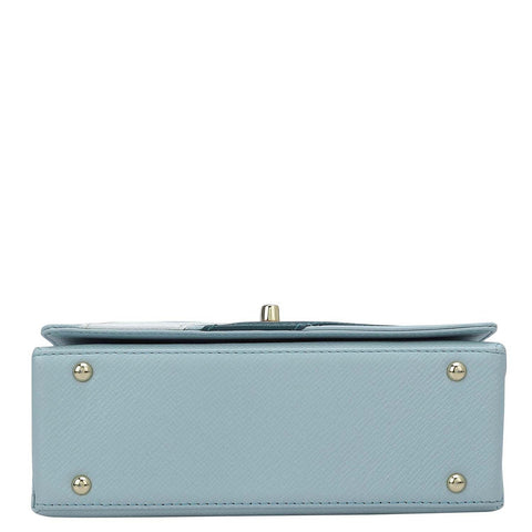 Small Franzy Monogram Leather Sling - Cloud Blue