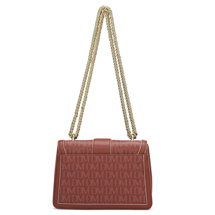 Small Monogram Franzy Leather Shoulder Bag - Brick