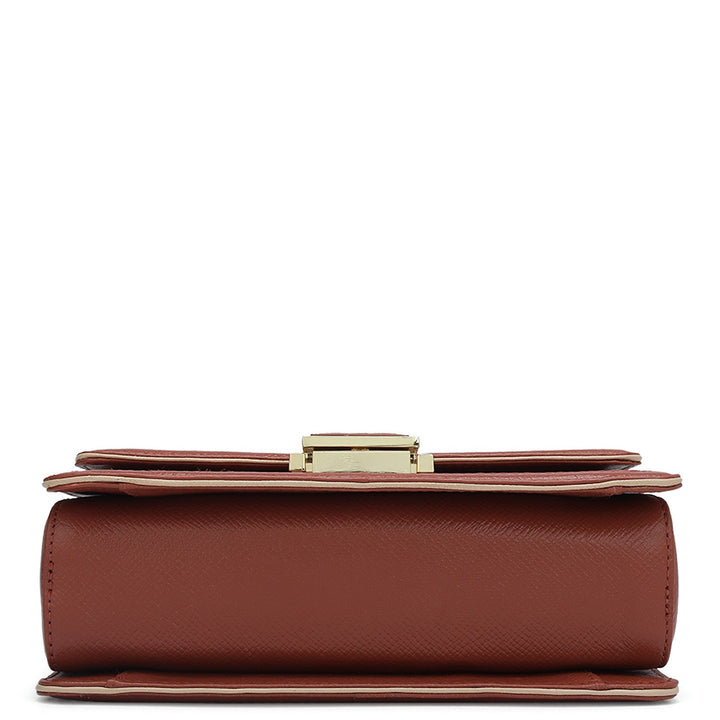 Small Monogram Franzy Leather Shoulder Bag - Brick