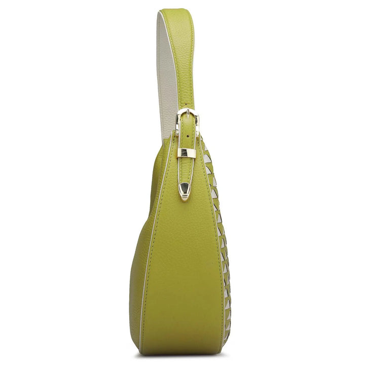 Small Mat Wax Leather Hobo - Green Tea