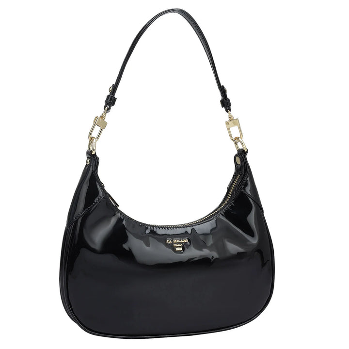 Small Patent Leather Baguette - Black