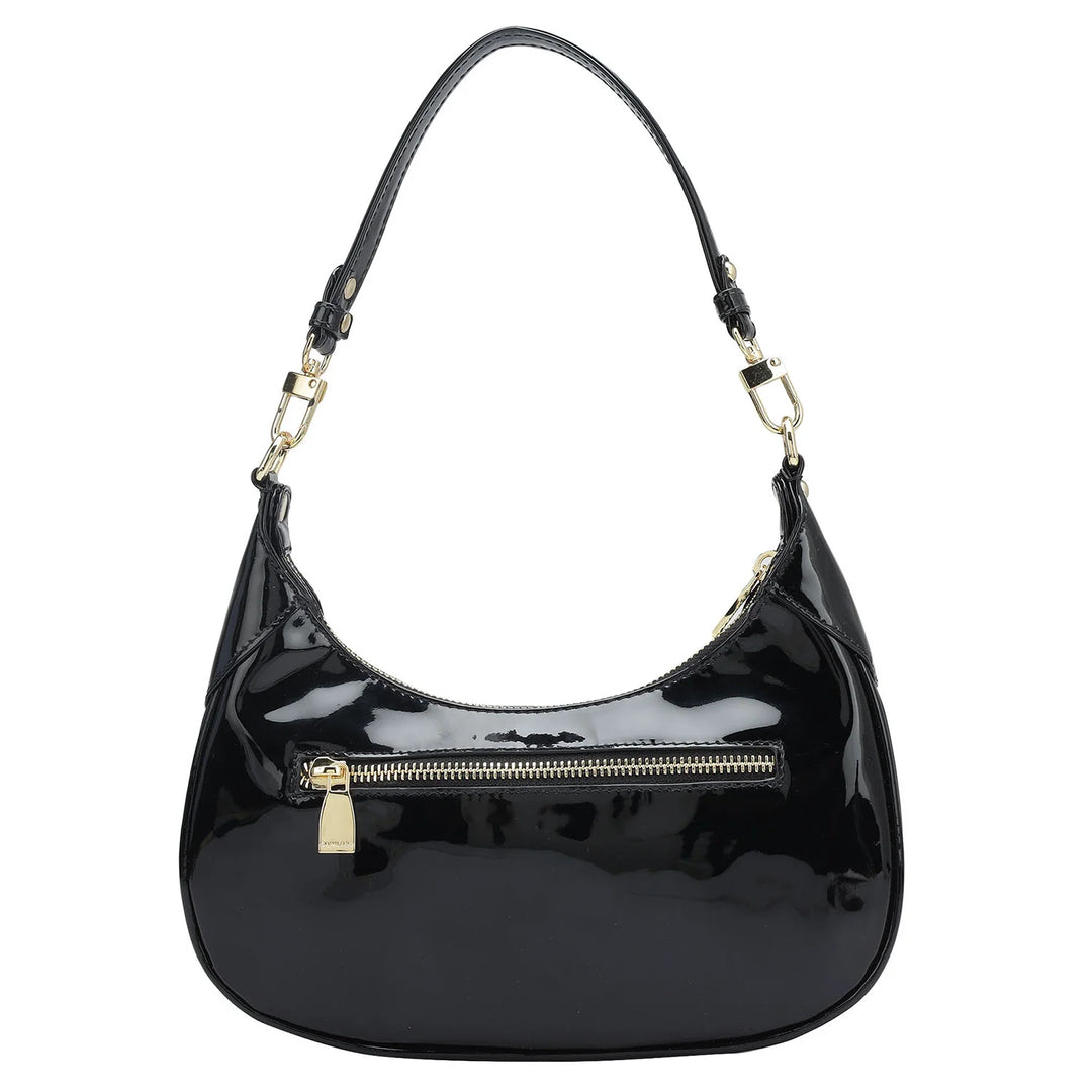 Small Patent Leather Baguette - Black