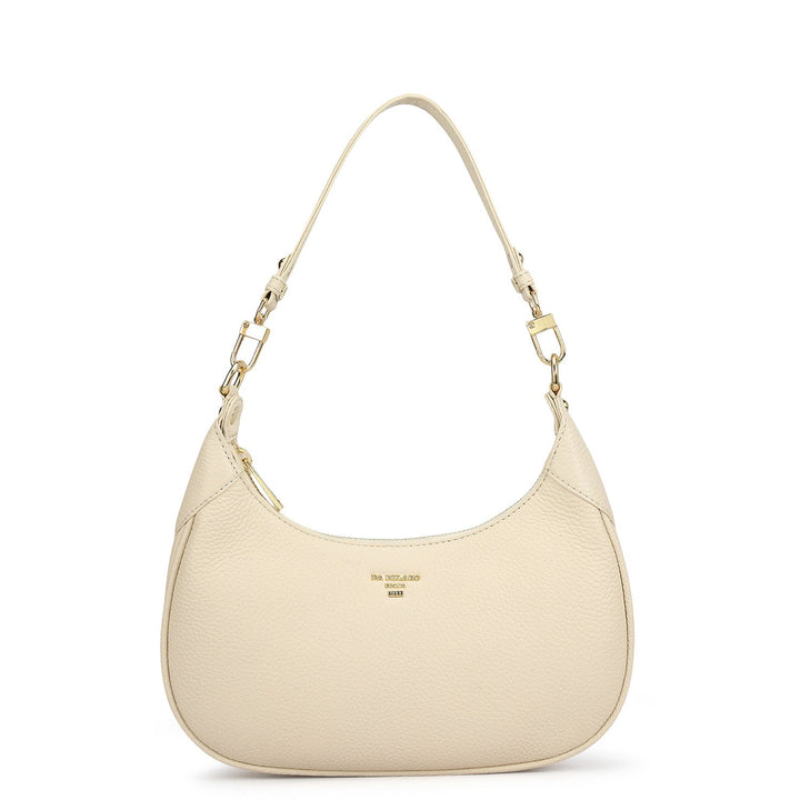 Small Wax Leather Baguette - Marshmallow