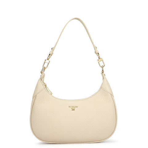 Small Wax Leather Baguette - Marshmallow