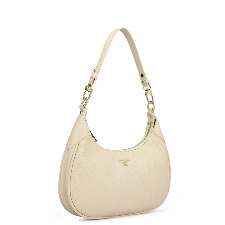Small Wax Leather Baguette - Marshmallow