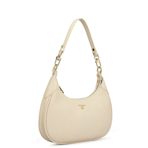 Small Wax Leather Baguette - Marshmallow