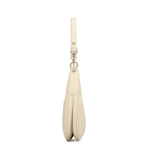 Small Wax Leather Baguette - Marshmallow