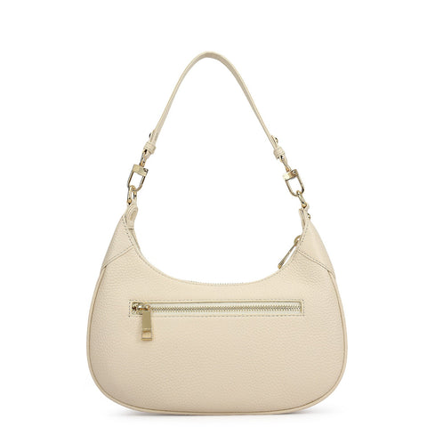 Small Wax Leather Baguette - Marshmallow