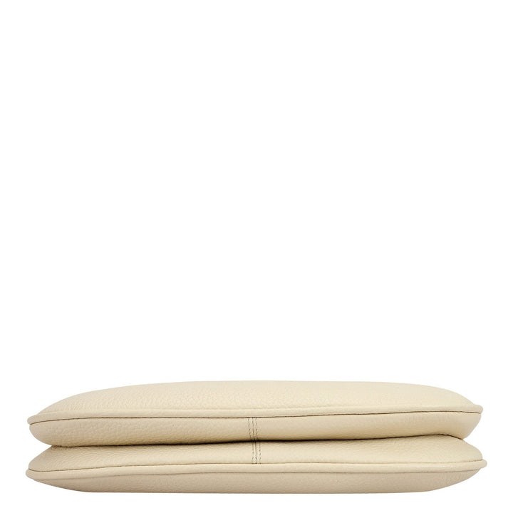 Small Wax Leather Baguette - Marshmallow