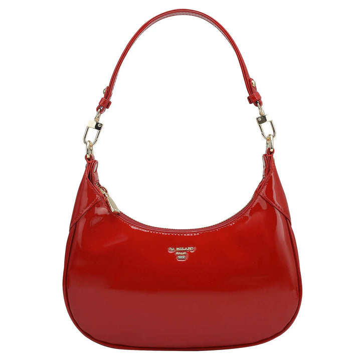 Small Patent Leather Baguette - Red