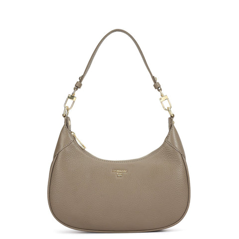 Small Wax Leather Baguette - Smoke Grey