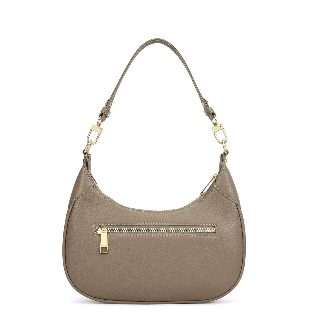 Small Wax Leather Baguette - Smoke Grey
