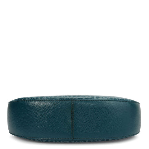 Small Monogram Franzy Leather Baguette - Teal