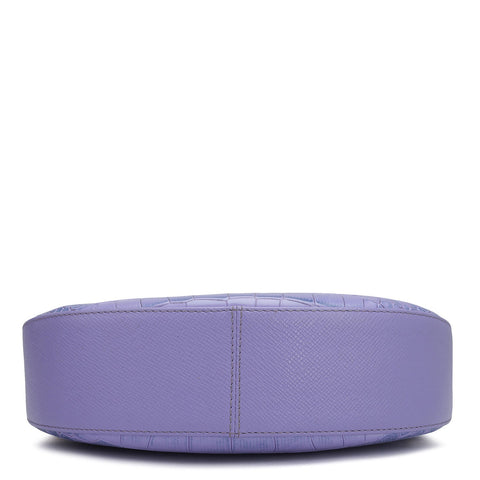 Small Croco Leather Baguette - Purple Haze