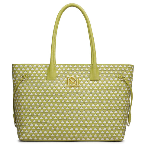 Large Mat Wax Leather Tote - Green Tea