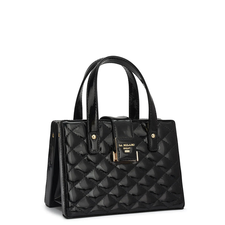 Small Patent Leather Satchel-Black