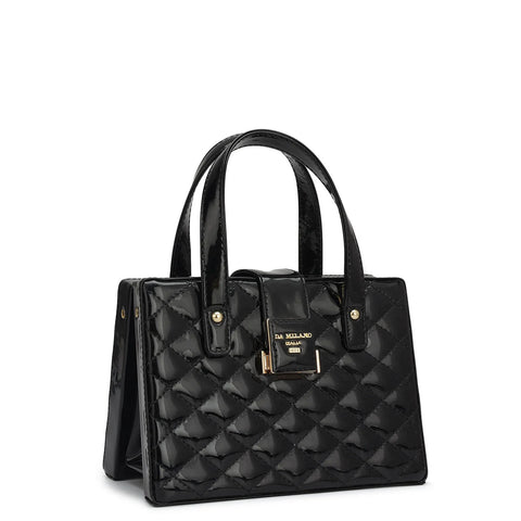 Small Patent Leather Satchel-Black