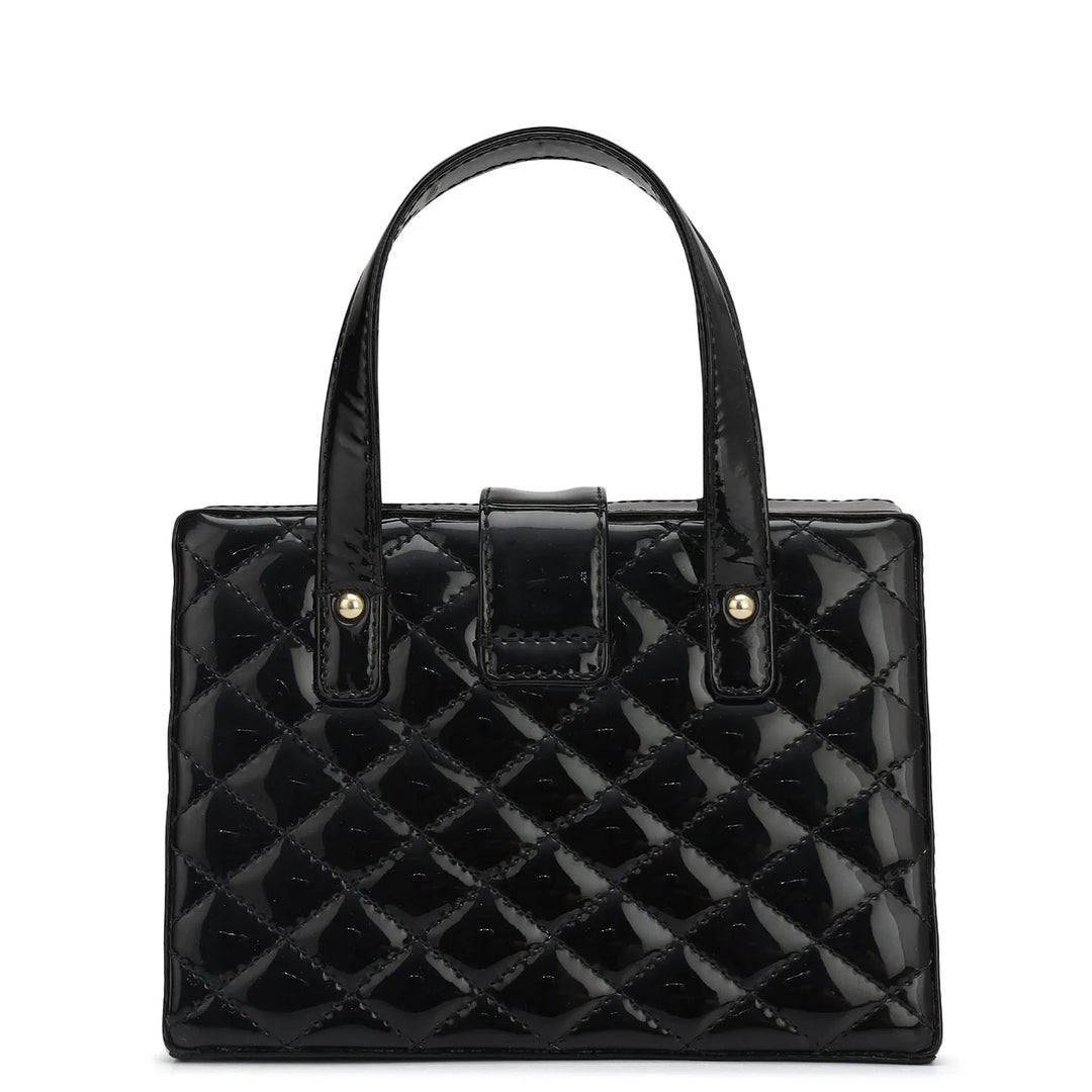 Small Patent Leather Satchel-Black