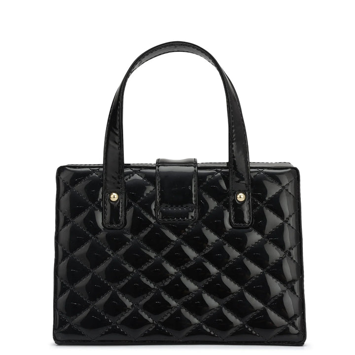 Small Patent Leather Satchel-Black