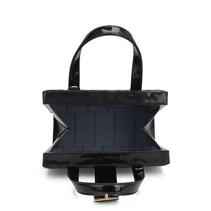 Small Patent Leather Satchel-Black