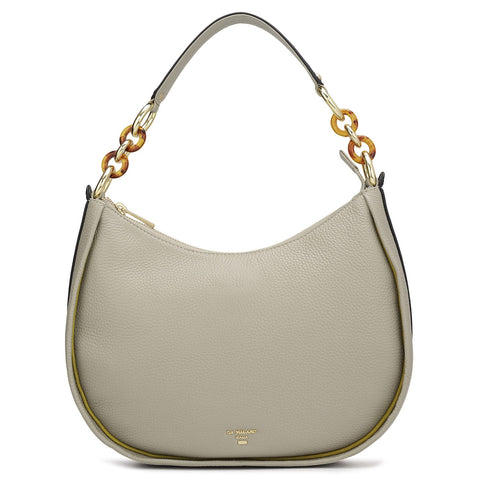 Small Wax Leather Hobo - Khaki