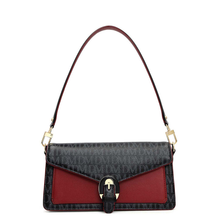 Small Monogram Leather Baguette - Black