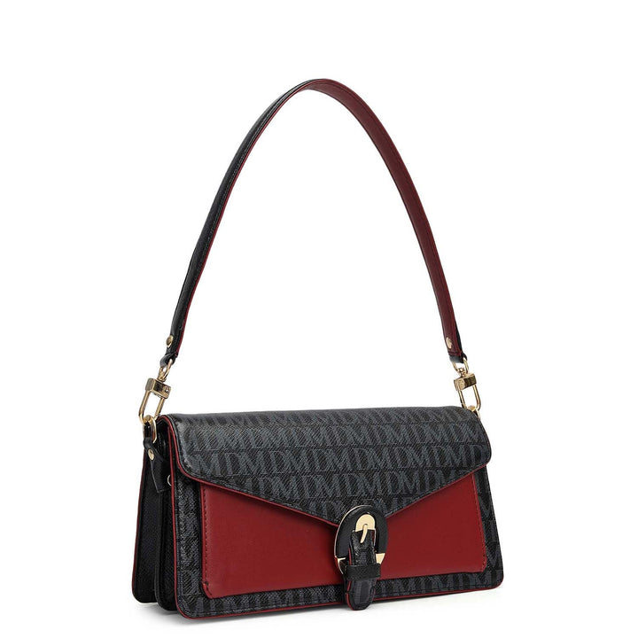 Small Monogram Leather Baguette - Black