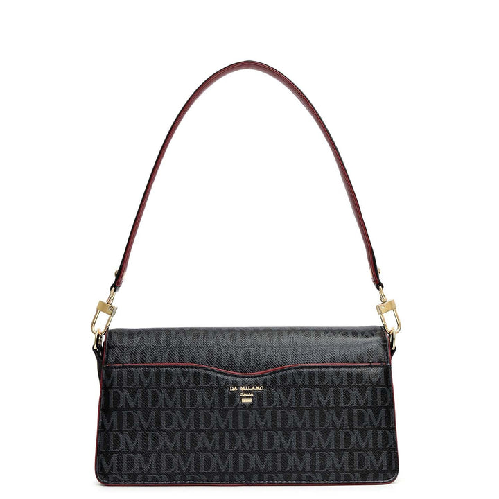 Small Monogram Leather Baguette - Black