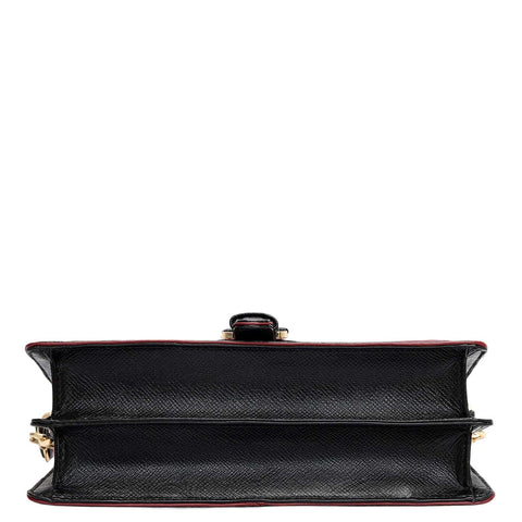 Small Monogram Leather Baguette - Black