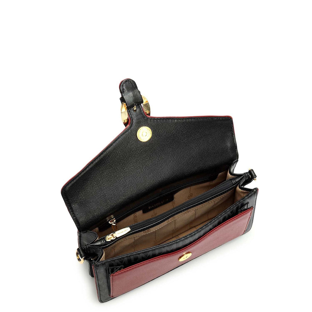 Small Monogram Leather Baguette - Black