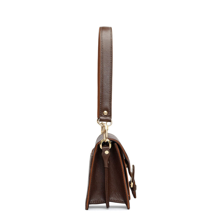 Small Monogram Leather Baguette - Walnut
