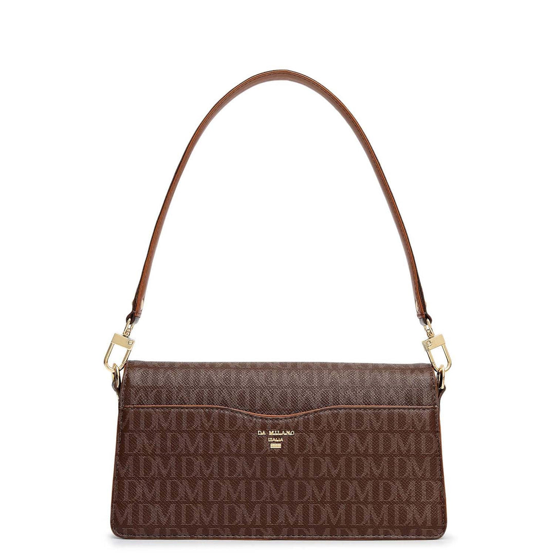 Small Monogram Leather Baguette - Walnut