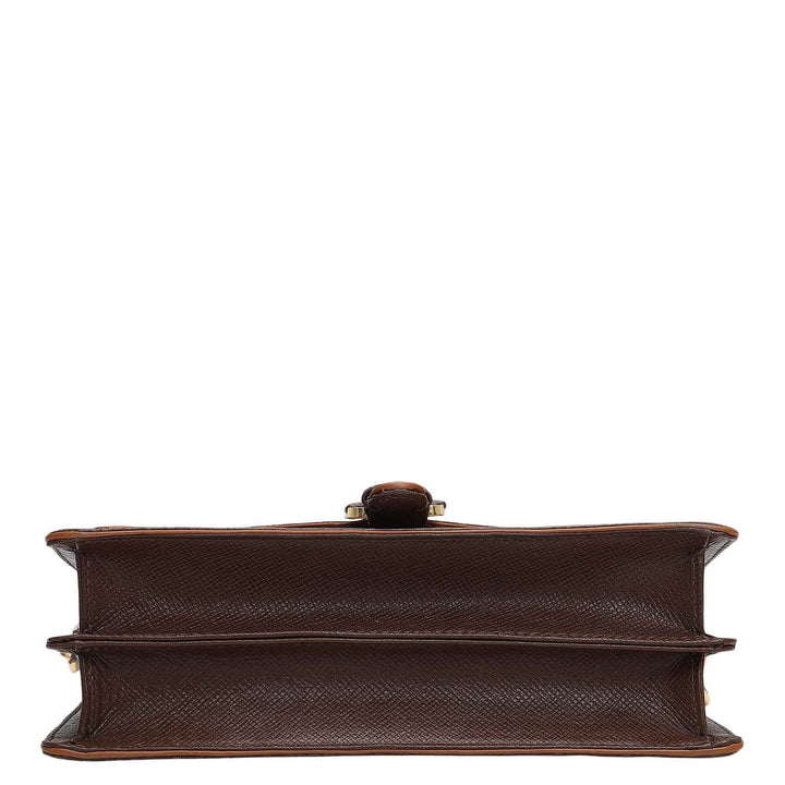 Small Monogram Leather Baguette - Walnut