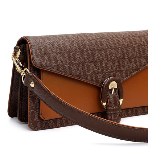 Small Monogram Leather Baguette - Walnut