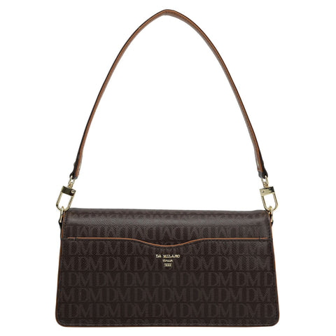 Small Monogram Plain Leather Baguette  - Chocolate