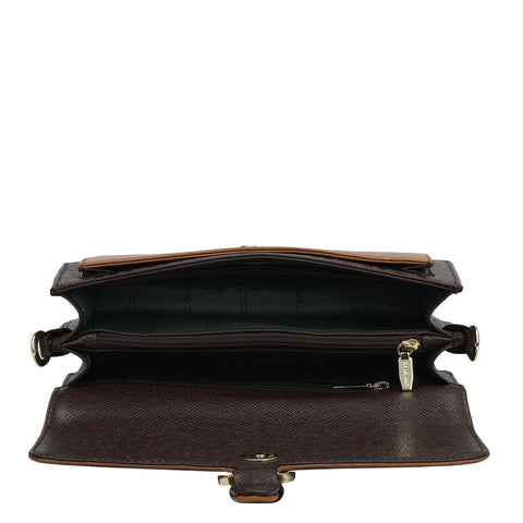 Small Monogram Plain Leather Baguette  - Chocolate