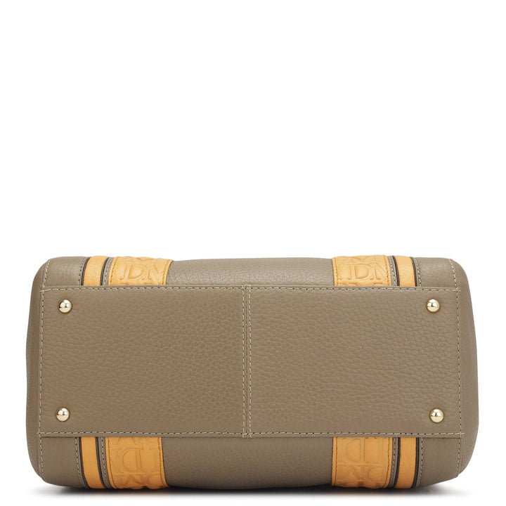 Small Wax Leather Satchel - Greyish Taupe