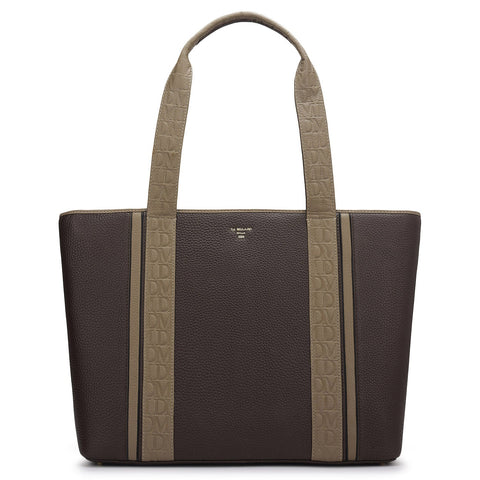 Large Wax Leather Tote - Chocolate